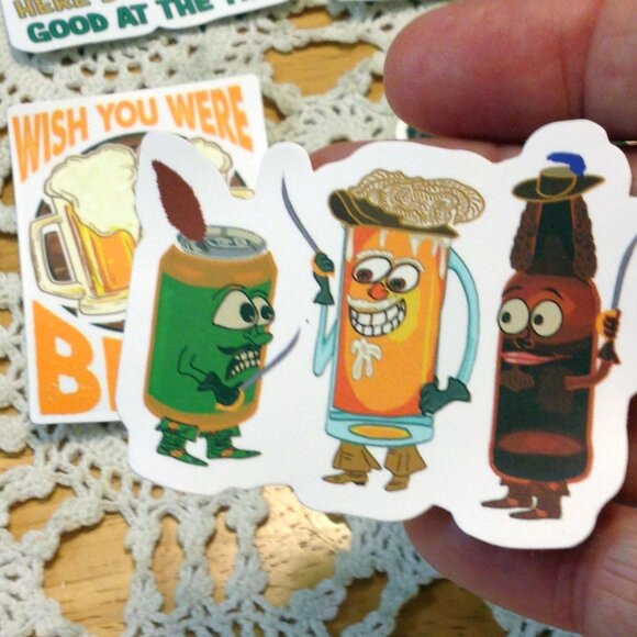 Fun peel-off adult stickers, beer theme - Picture 4 of 5